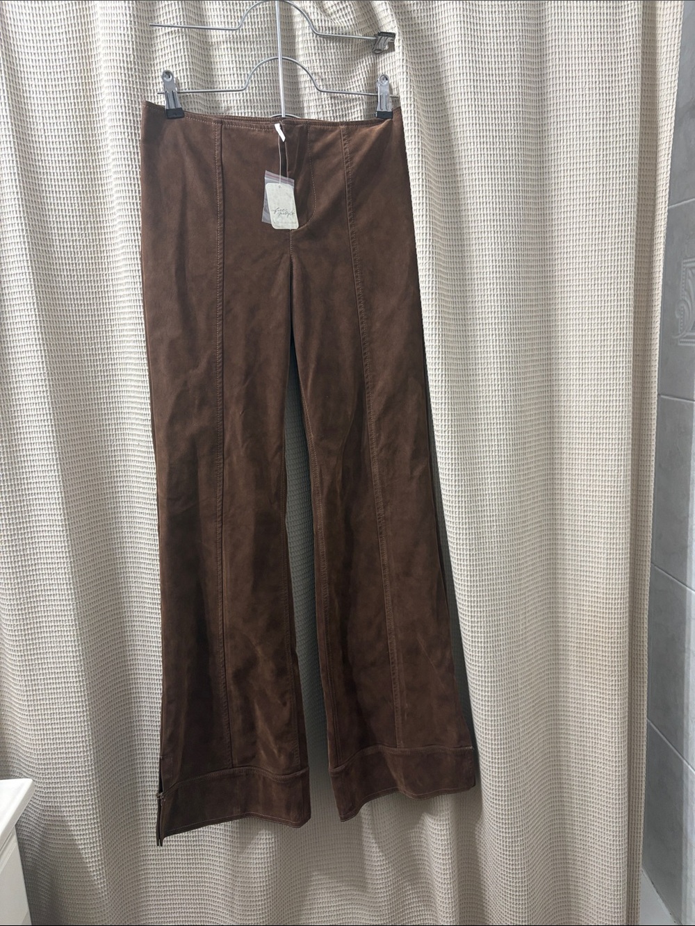 Free People Brown Suede Flare Pants